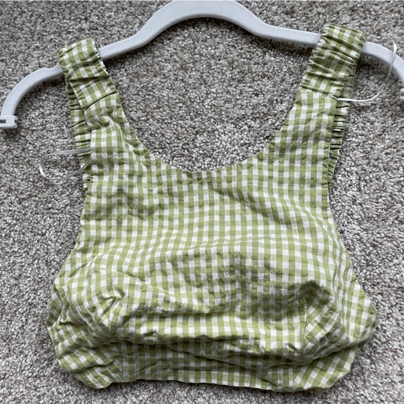 Zara Checkered Green & White Crop Top - Picture 5 of 5